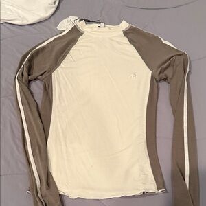 Miaou Cream and Brown Long Sleeve Tee